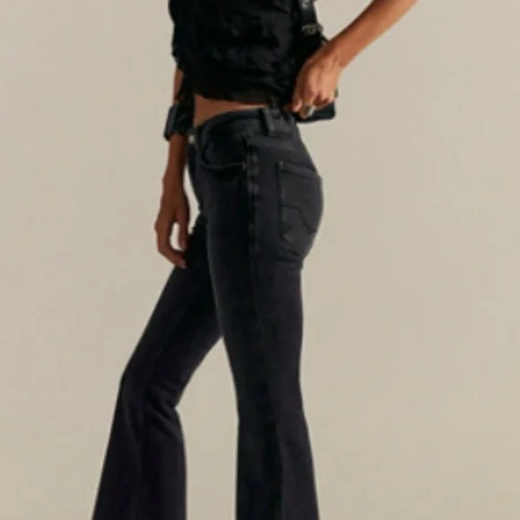 Free People Charcoal Flare Jeans - We The Free Love Bomb Flare Jeans - Picture 4 of 4